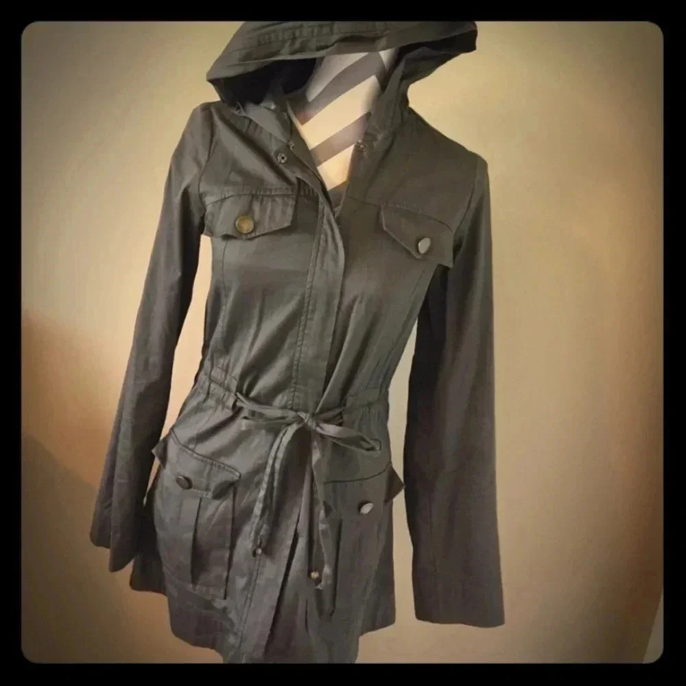 Hooded trench coat